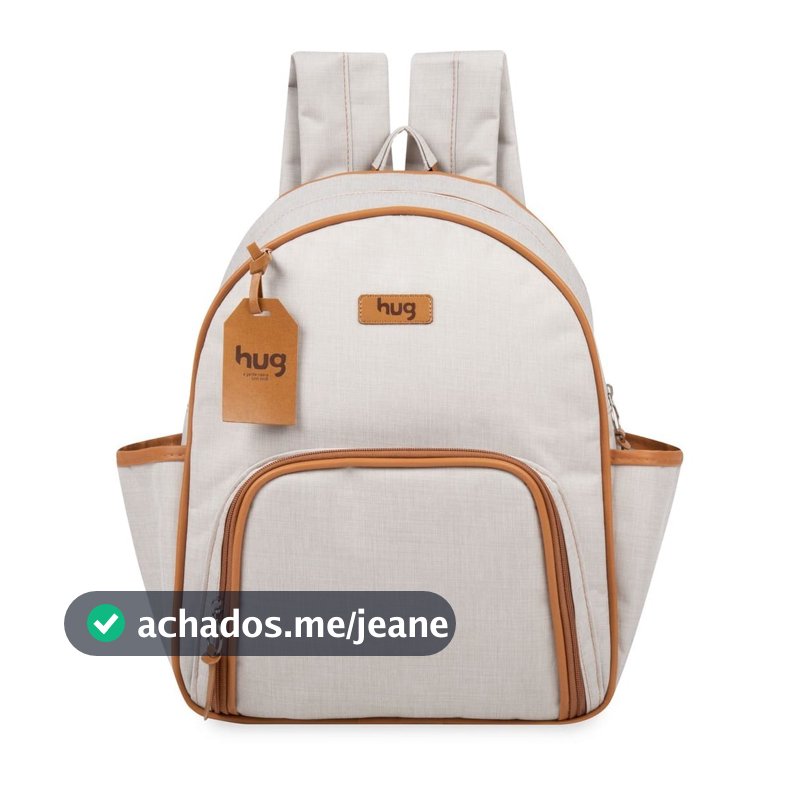 Mochila Maternidade HUG Mimosa Bege Unissex Original