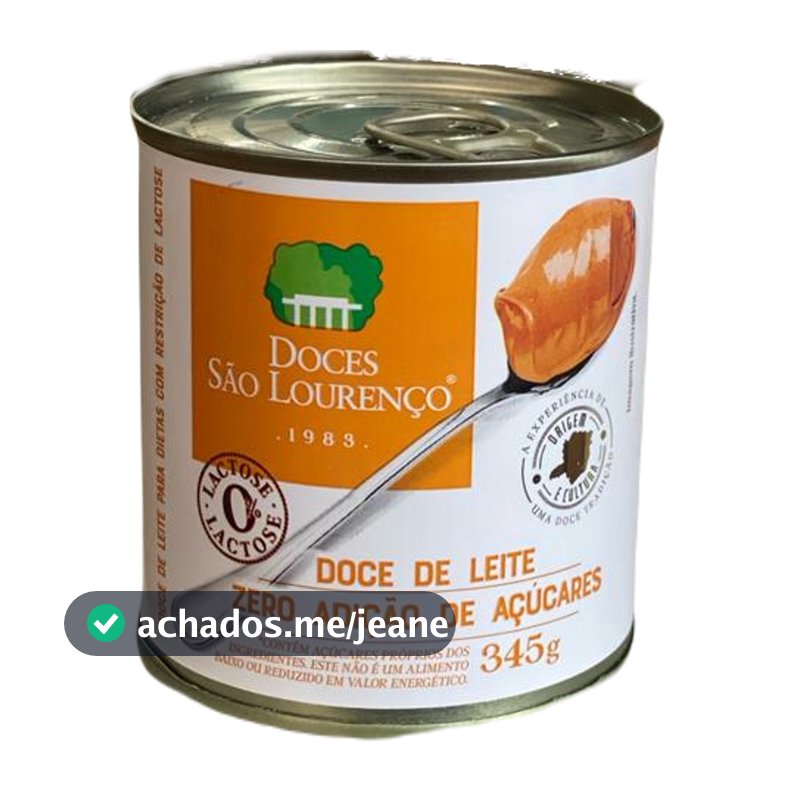 Doce de Leite Zero Lactose Zero Açúcar São Lourenço 345g