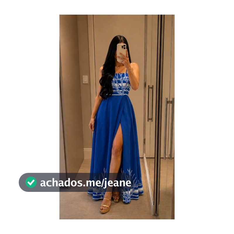 Vestido Feminino Estampado Longo Com Fenda Costas Aberta Alça Fina Cruzada COD:X041