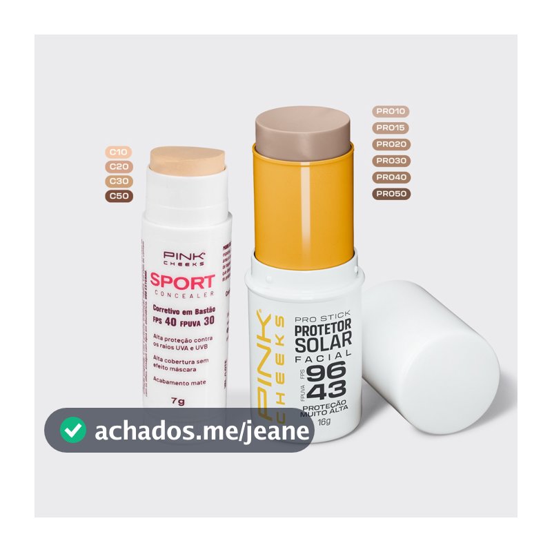 Combo PRO Stick + Corretivo Resistente Agua e Suor Escolha a sua cor Proteção Solar E ALTA Cobertura