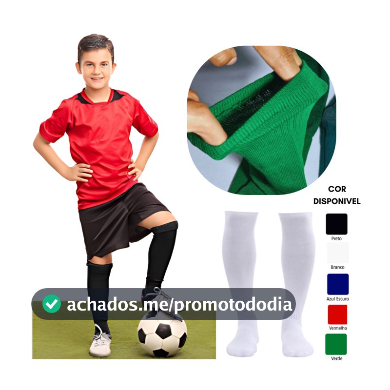 meia meião de futebol esportivo longo comprido infantil/juvenil tamanho 24 a 36
