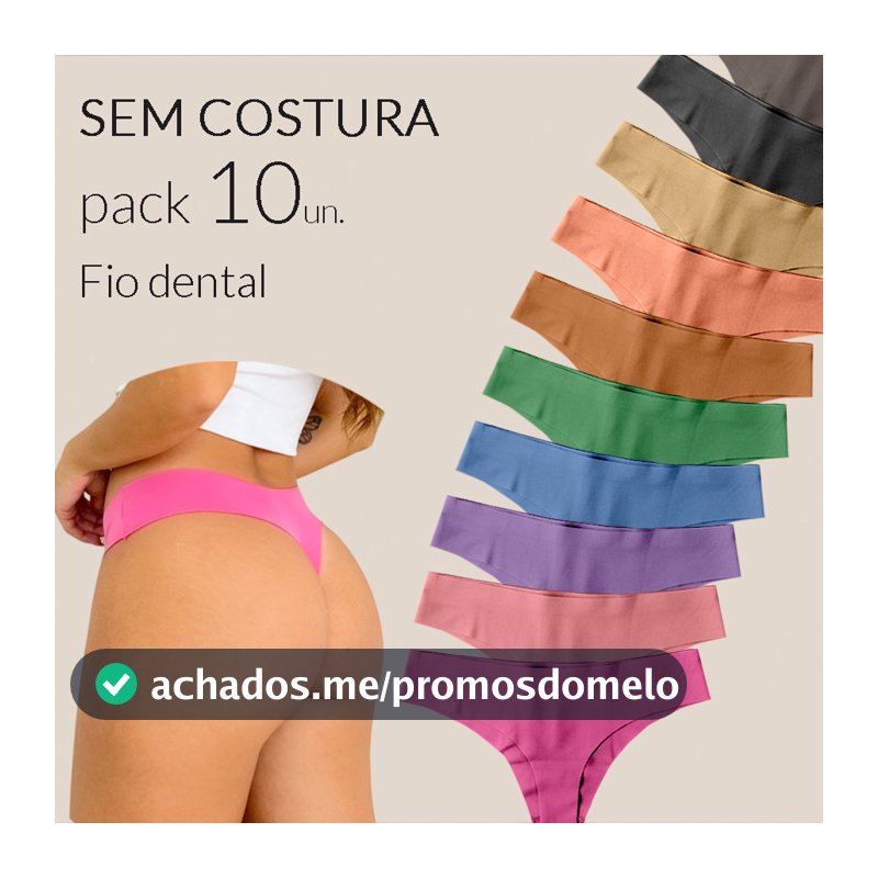 Kit 10 Calcinha Sem Costura Fio Dental Tanga Conforto Corte a Laser Não Marca