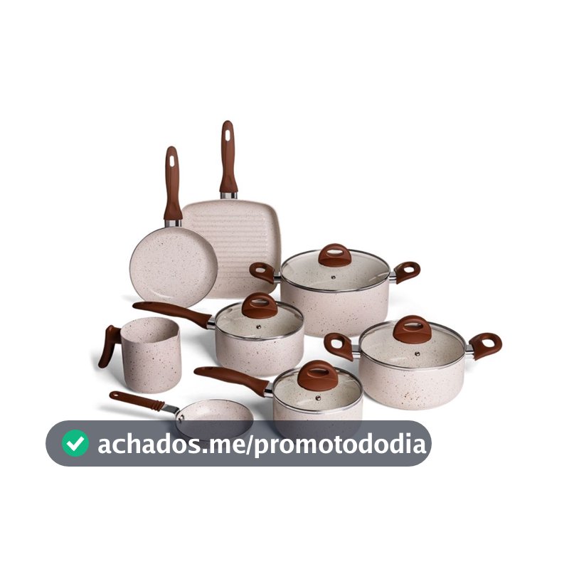 Jogo de Panelas Vanilla Ceramic Life Brinox Smart Plus 8 Peças - Antiaderente