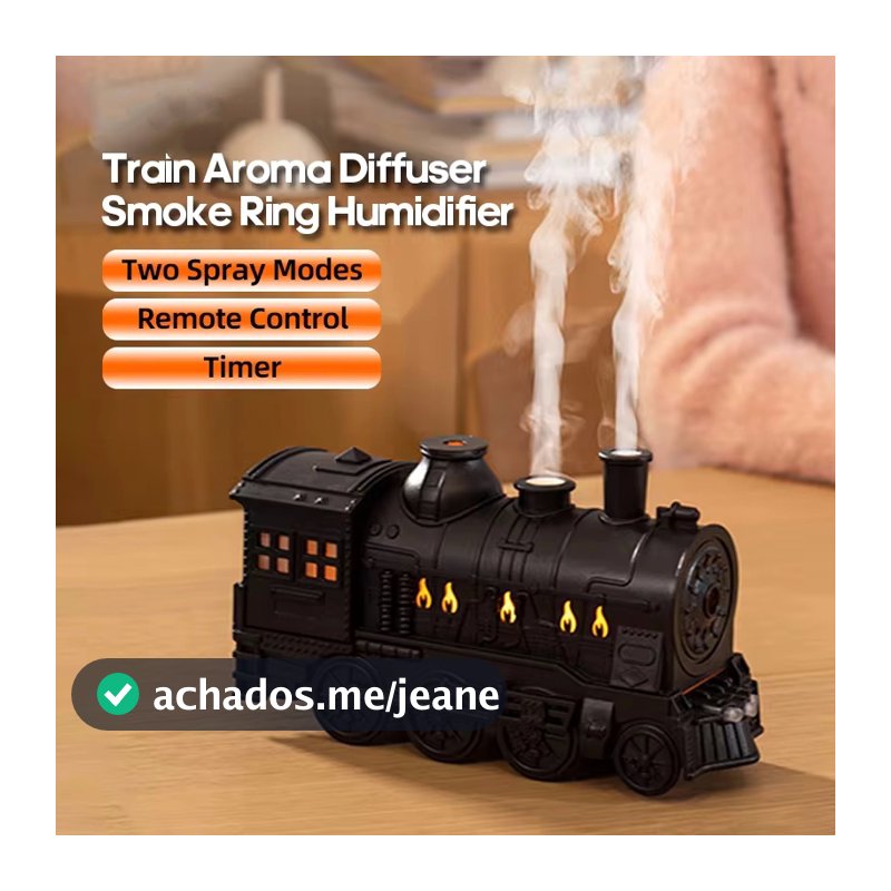 Mini Difusor De Óleo Essencial De Aroma Em Forma De Trem Com Luz E Controle Remoto Umidificador De Ar Ultrassônico De Né