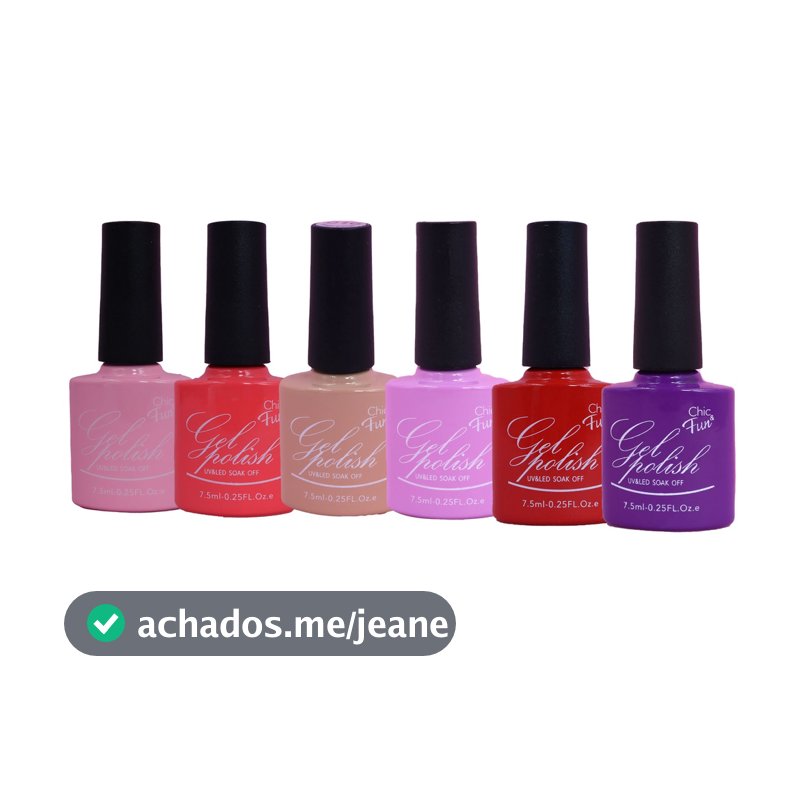 Kit c/ 6un Esmaltes Em Gel  Polish Gel