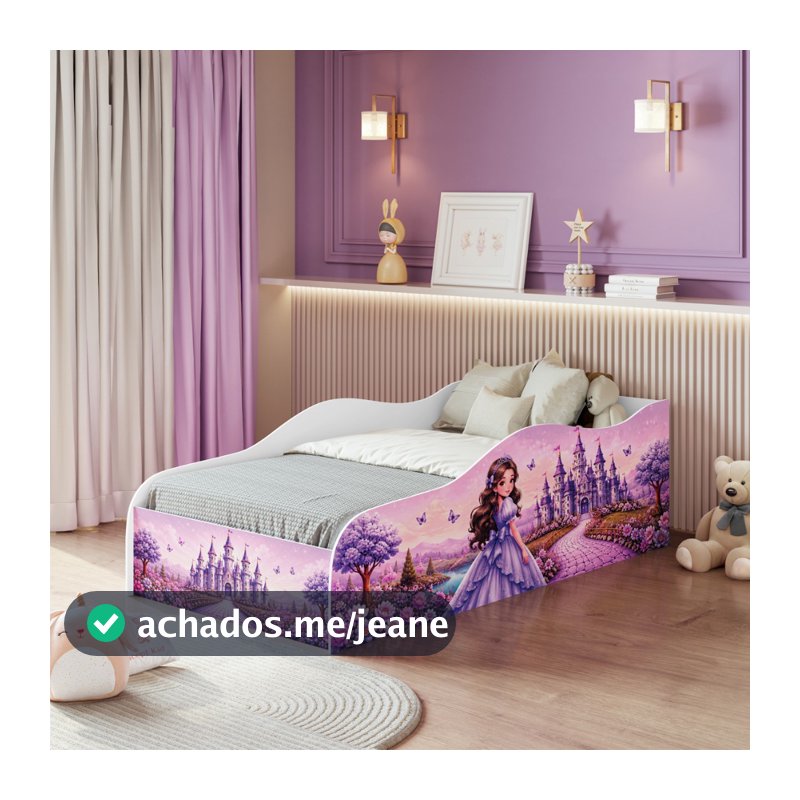 Cama Infantil Princesa Castelo Mundo Encantado Quarto Menina Montessori Criança Proteção Lateral