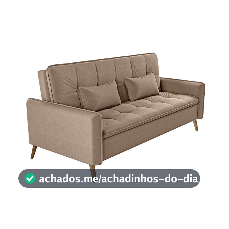 Sofá cama Donna em Veludo com Pés Palito Matrix