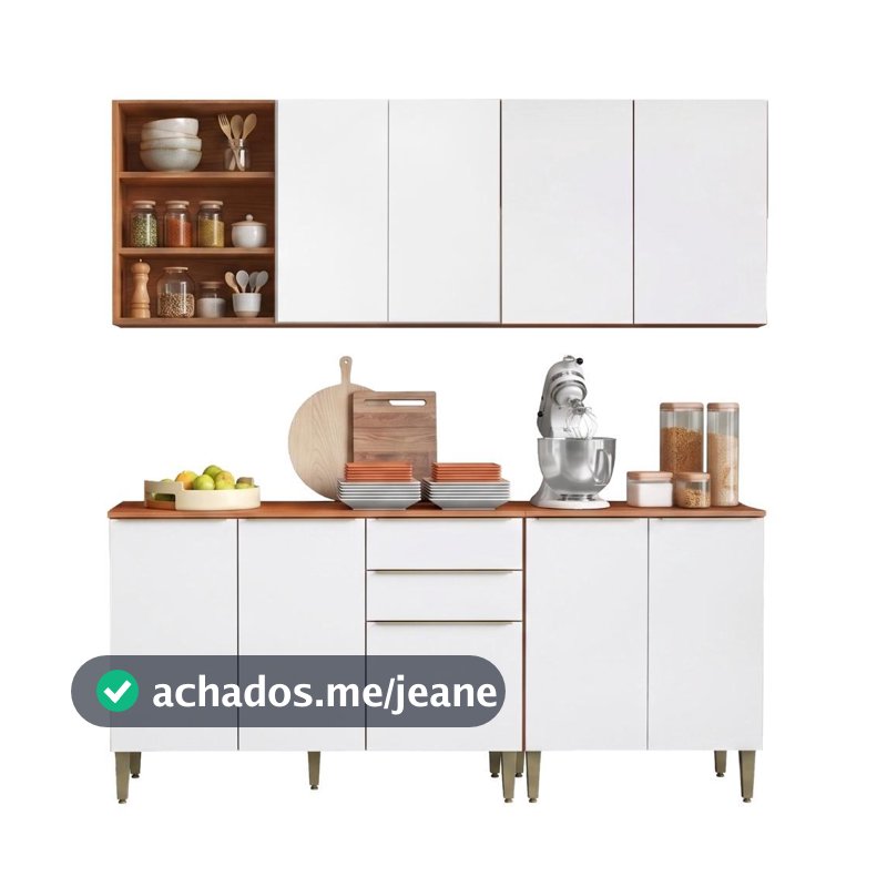 Armário de Cozinha Completa 9 Portas 2 Gavetas 100% MDF Clara