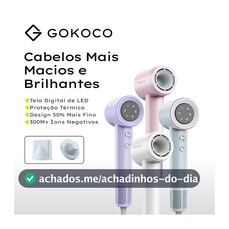 GOKOCO Secador de Cabelo de Alta Velocidade Secador de Cabelo Profissional 1500W Alta Velocida de 2Minutos Secagem Rápid