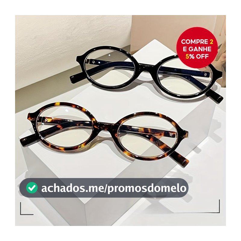 Óculos De Armação Oval Com Lente De PC De Bloqueio 1pcs 2pcs Da Moda