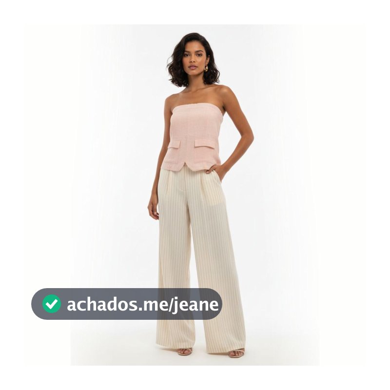 Blusa Feminina Tomara que Caia Alfaiataria com Bolsos Frontais Elegante Moderna
