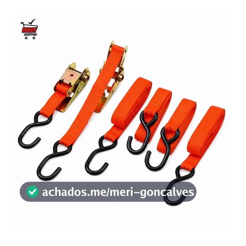 Jogo 4 Cintas Para Carga Com Catraca ACI-425 4,5M x 25mm Suporta 120kg Amarração Transporte Seguro