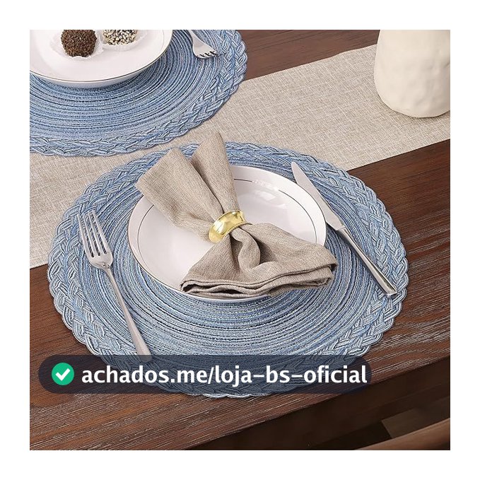 6 ou 12 Peças Jogo Americano Kit Trançado Redondo para Mesa de Jantar Sousplat Decorativo