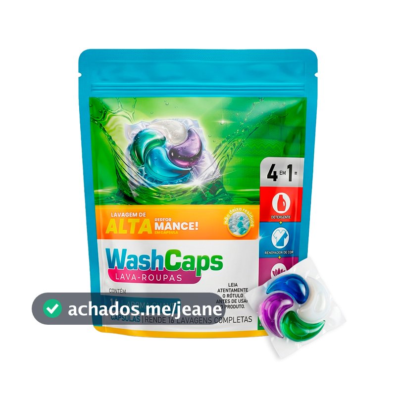 Sabão Cápsula Washcaps 353g Perfume Delicado Suave Lava roupa em cápsula