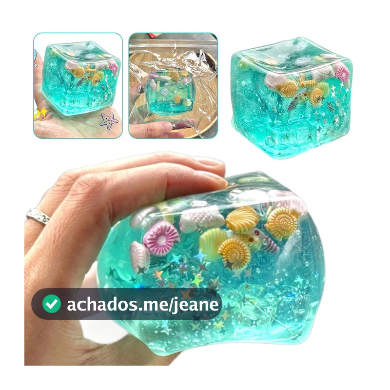 Azul Verde Estrela Peixe Espremendo Squishy Stress Balls Cube-Ocean sensory Autismo Fidget Toy