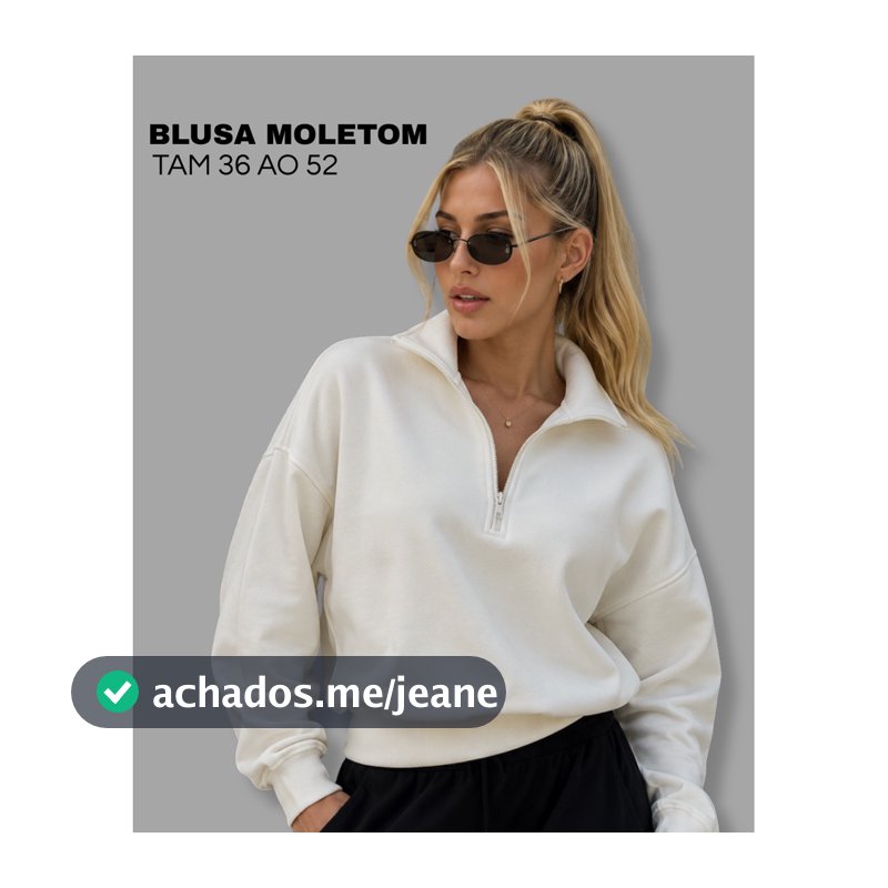Blusa de Moletom  Feminina Gola Alta com Zíper Moletom Oversized Básico Casual Tecido Premium Peluciado 2026