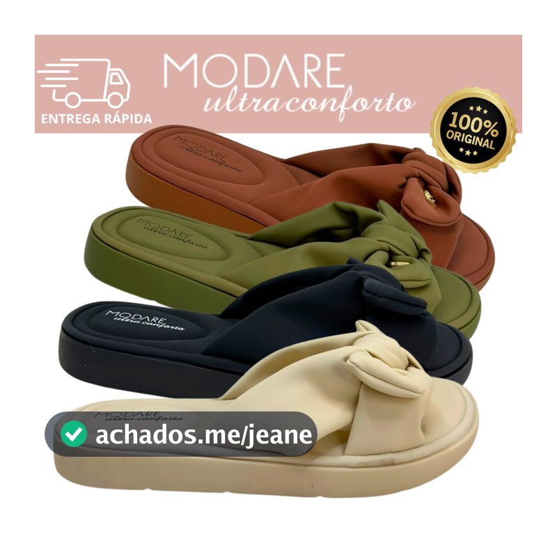 Tamanco Modare Feminino Ultra Conforto Slide com Laço Calce Fácil Original