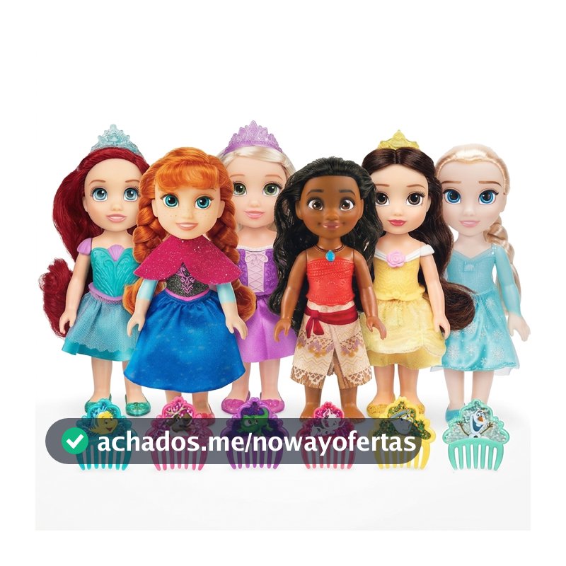 Bonecas Princesas Articulada com Pente Luxo Disney
