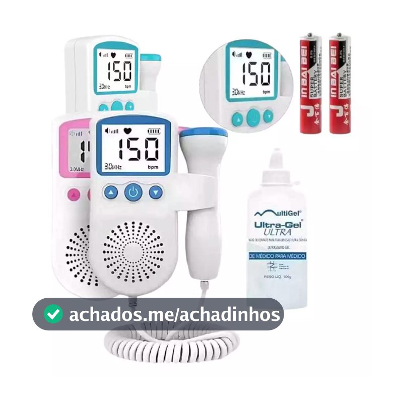 Monitor Fetal Doppler Ultrassom Ouvir Batimentos Bebe