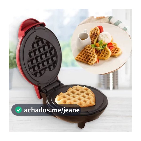 Máquina Waffle Coração Elétrica Antiaderente Grill Multiuso Portátil 110V/220V
