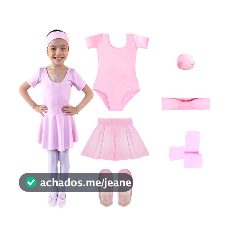 Kit Ballet Infantil 6 Itens Uniforme Roupa De Balé Completo