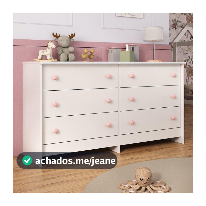 Cômoda Infantil 136cm com 6 Gavetas Multimóveis MP4335