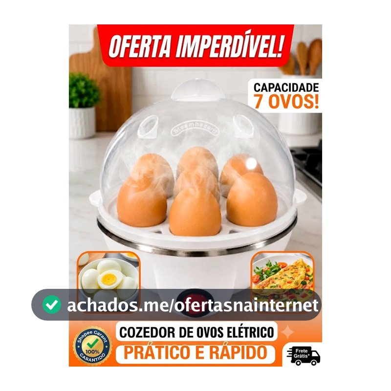 Cozedor De Ovos Eletrico Cozidor P/ 7 Ovos