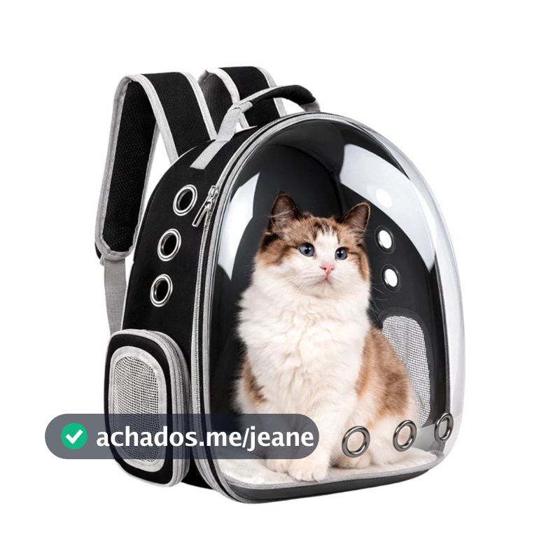 Mochila Pet de Transporte para Cachorro e Gato Astronauta com Visão Panorâmica Savana Pet