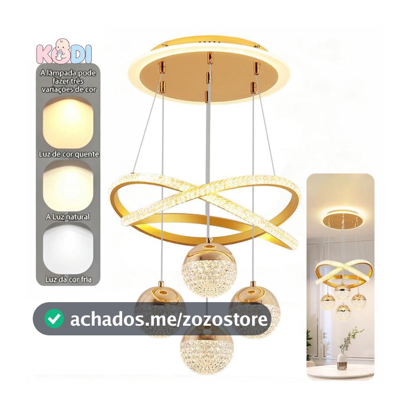 (110V/220V)  Lustre Pendente Globo LED Minimalista 3 Cores  para Sala Jantar Apartamento Bares e Lojas -O15/O16