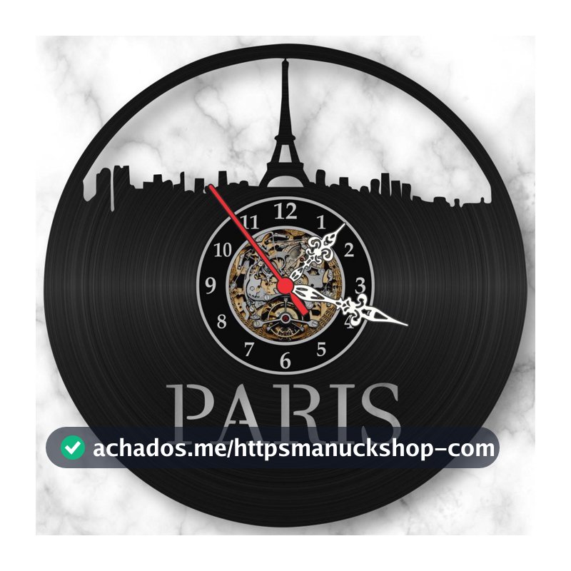 Relógio Parede Paris Cidades Países França Vinil Lp Decor