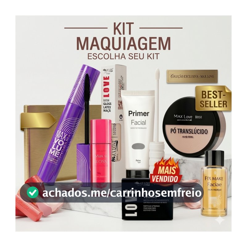 Kit Maquiagem Completo + Pincel + Esfoliante + Fixador | Kit Beleza Feminino | Presente | Skincare