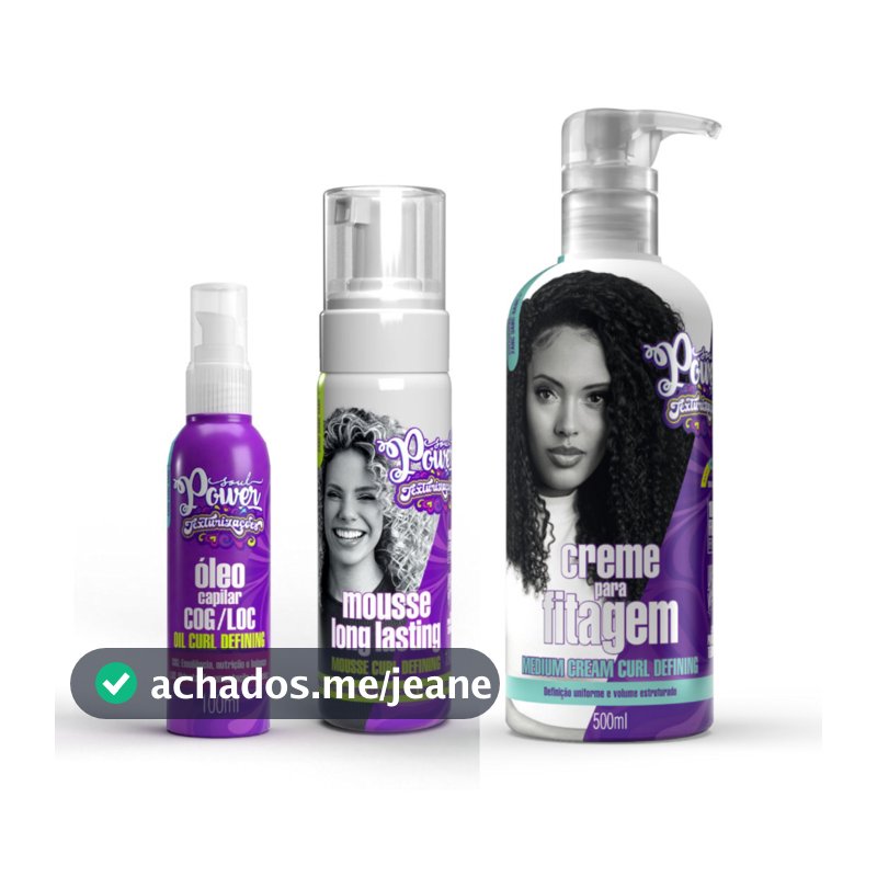 Kit Mousse + Óleo COG/LOC + Creme para Pentear Fitagem 500ml Soul Power