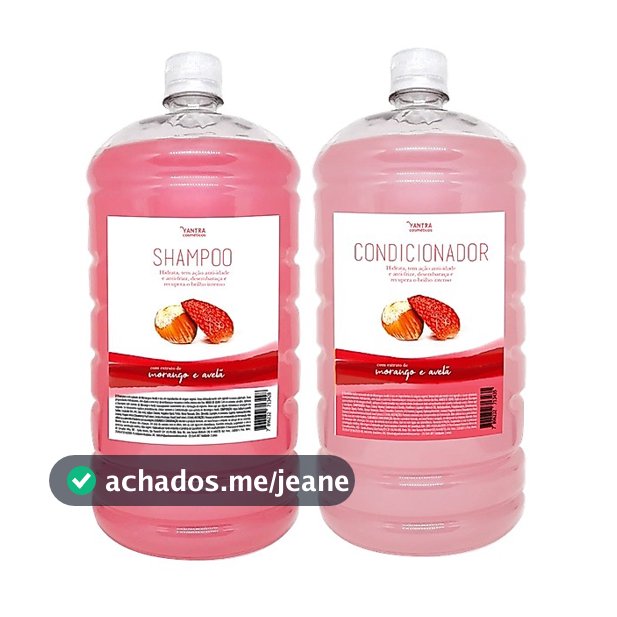 Kit shampoo e condicionador Morango e avelã 2 litros Yantra