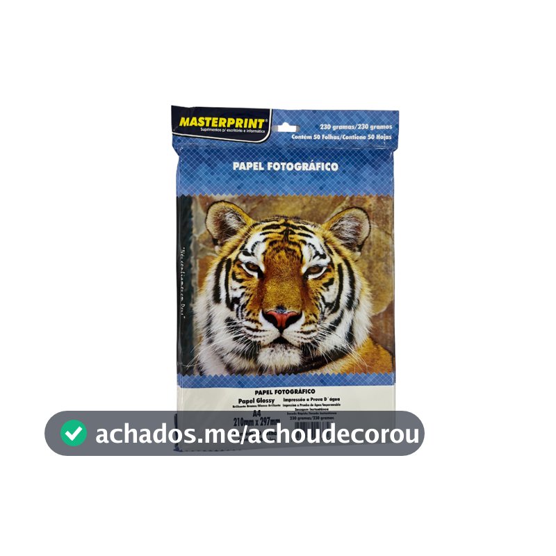 Papel Fotográfico A4 Glossy 230g Premium Brilho MasterPrint 50 folhas