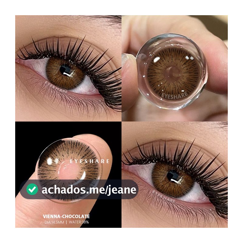 EYESHARE 1 Par De Lentes De Contato Marrons , Marrom chocolate , Coloridas De Uso De 1 Ano Com Estojo Enviado De São Pau