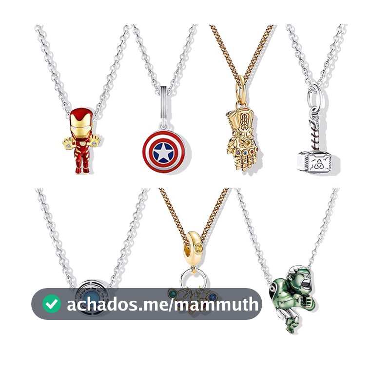 Novo pingente colar 925 prata colar vingadores homem de ferro trovão martelo colar