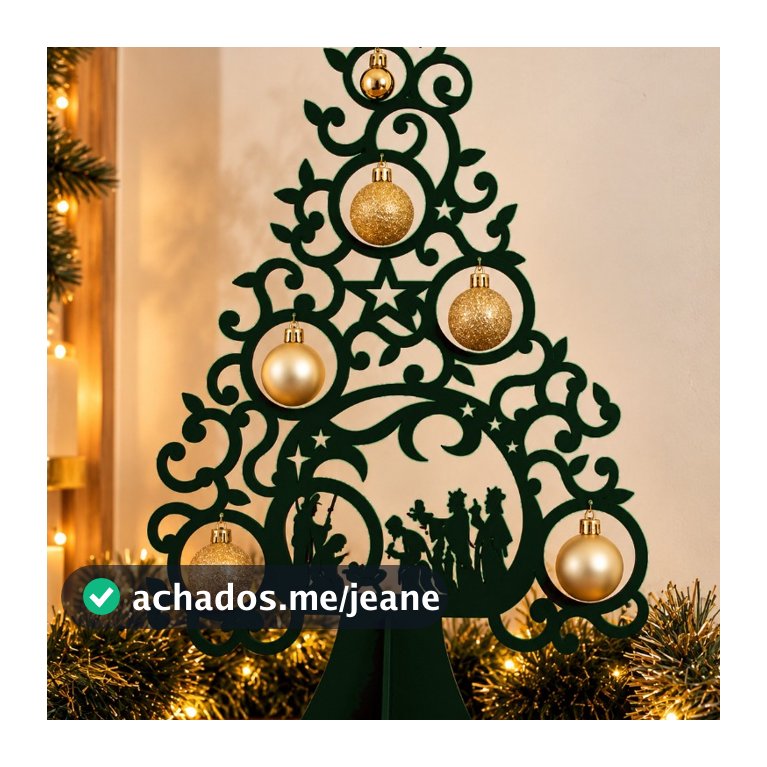 Árvore de Natal Com Presépio Suporte Para Bolas De Natal Decoração Natalina Sala Madeira Mdf 3mm