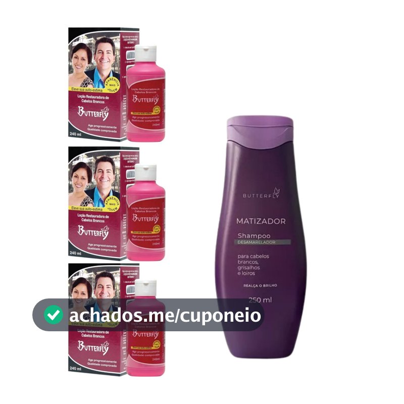 Kit 3 Loção Restauradora + 1 Shampoo Desamarelador - Butterfly