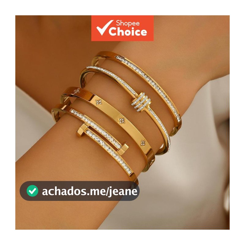 Pulseira de aço inoxidável com fecho tipo unha, banhada a ouro, em tom de ouro rosé, minimalista e moderna, estilo punk