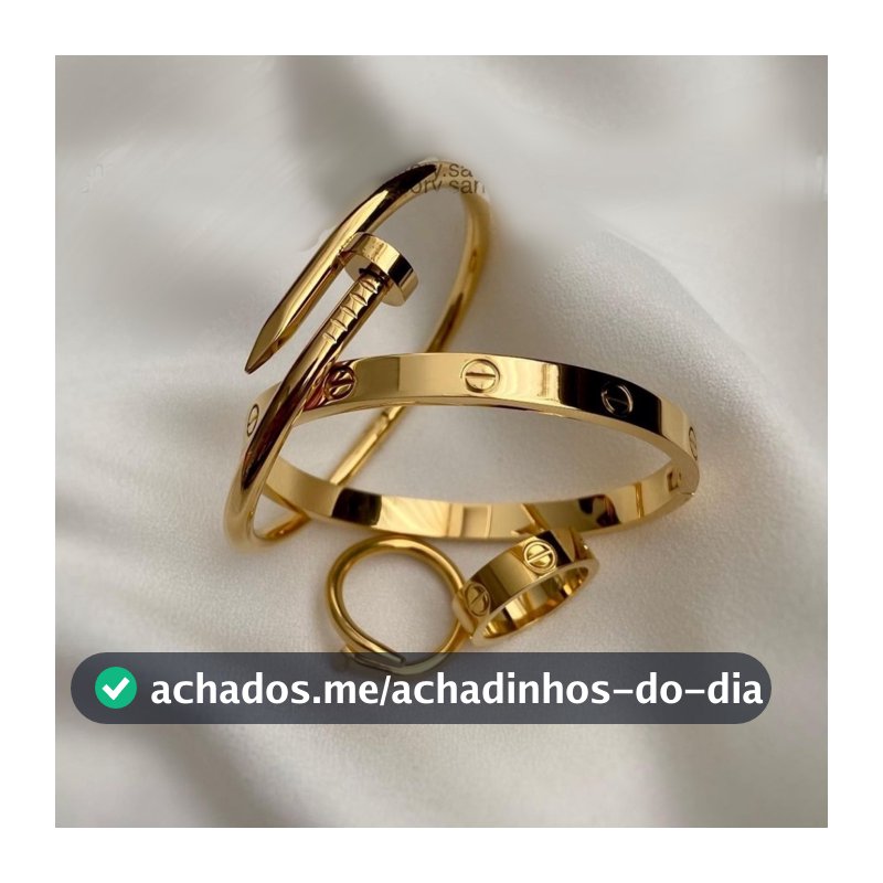 Conjunto Braceletes Aço inoxidável e Anéis Prata ou Dourado Kit Acessórios Femininos Anel Pulseira