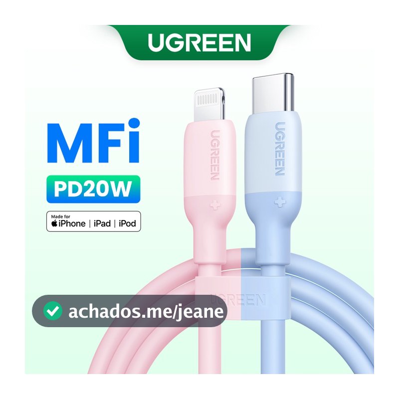 【 Certificado 】 UGREEN 20W PD USB C Cabo Tipo Carregamento Rápido Para iPhone 14 Pro Max 13 12 11 Mini