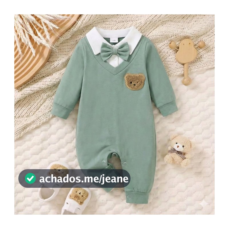 Macacão bebê menino Gravata Borboleta Bernardo
