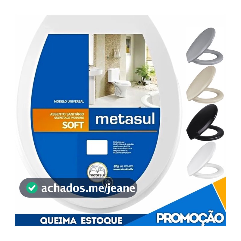 Assento Sanitário Tampa Vaso Basico Soft Oval Celite Deca Logasa Icasa Incepa Metasul