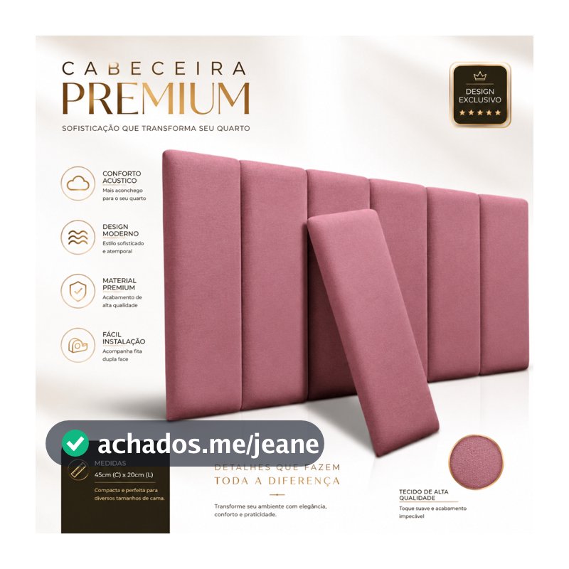 Cabeceira de Cama Kit Com Até 10 Peças Casal e Solteiro 45x20cm Luxuosa  - Envio Rápido