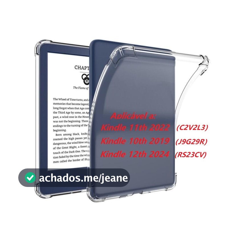 Capa Protetora Anti-Queda Soft TPU Transparente Para Kindle 2022 2024 2019 10a Geração 11a 6,0 Polegadas