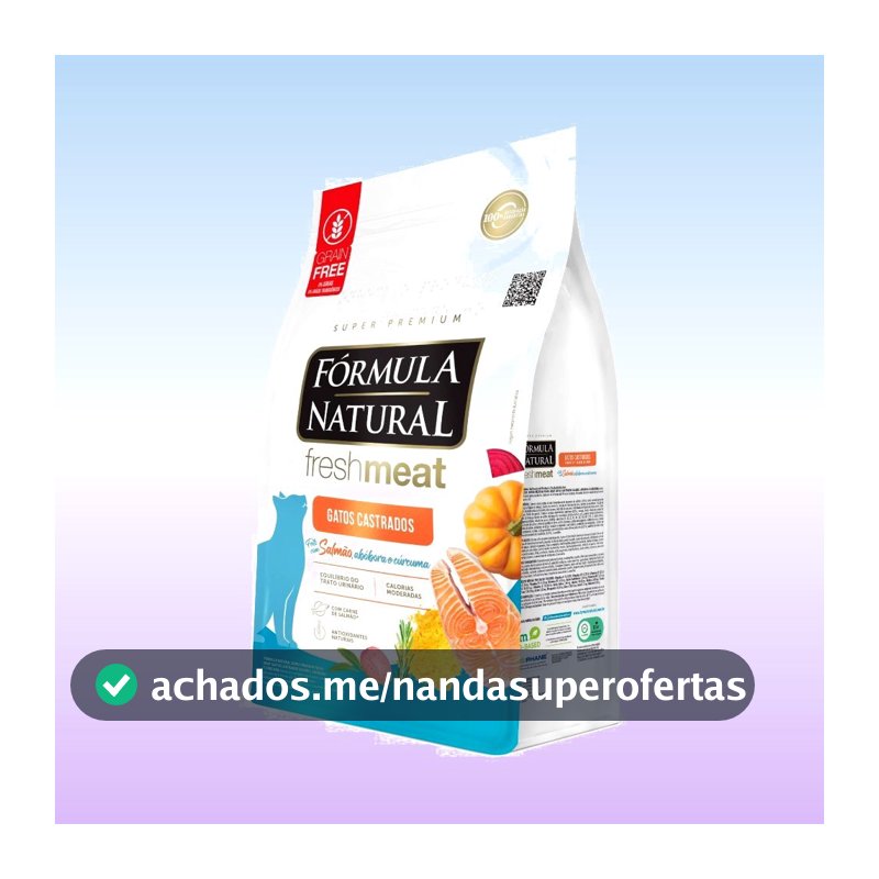 Ração Seca Fórmula Natural Fresh Meat Gatos Castrados Sabor Salmão 10,1 KG Adimax
