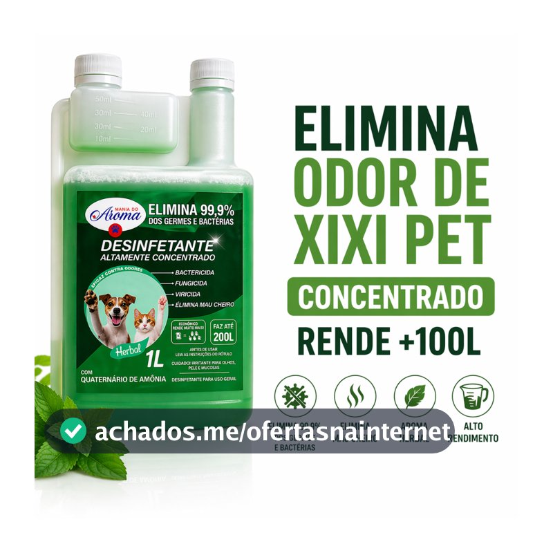 DESINFETANTE HERBAL PET CONCENTRADO 1L ELIMINA ODOR XIXI BACTERICIDA