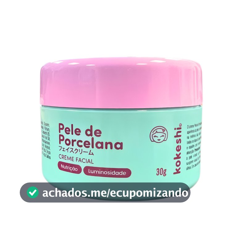 Hidratante Creme Facial Pele De Porcelana Kokeshi 30g Milagre do Arroz