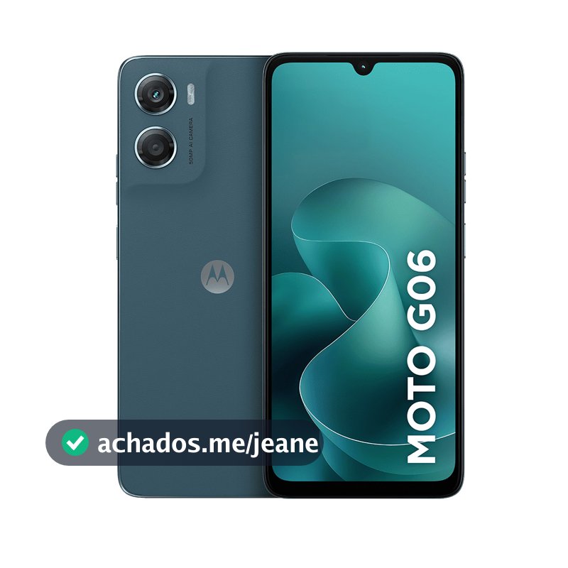 Smartphone Motorola Moto G06 - 64GB 4GB RAM + 8GB Ram Boost, Camera 50MP com AI, Bateria de 5200 mAh e Tela 6.9"