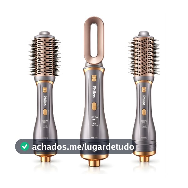 Escova Secadora Alisadora Philco 3 Em 1 1300w Original Anti-frizz 230°c Efeito de Salao